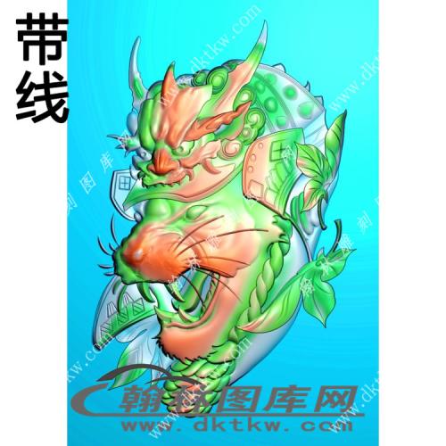 挂件动物豹精雕图（GJDW-002）