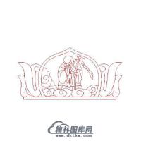 墓碑碑头寿星矢量线雕图（MBBT-210)