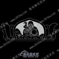 墓碑碑头寿星线雕图（MBBT-298)