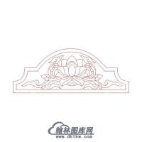 墓碑碑头莲花座矢量线雕图（MBBT-271)