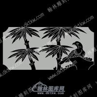 墓碑栏板绿竹线雕图（MBLB-579)