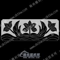 墓碑栏板荷花线雕图（MBLB-602)