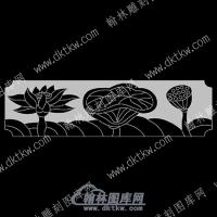 墓碑栏板莲花莲蓬线雕图（MBLB-569) 