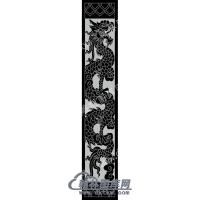 墓碑立柱龙线雕图（MBLZ-140)