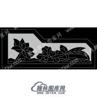 墓碑抱鼓耳朵莲花线雕图（MBBG-866)