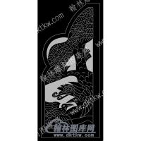 墓碑抱鼓耳朵鸟树线雕图（MBBG-753)