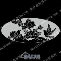 墓碑其它圆形花线雕图（MBQT-083)
