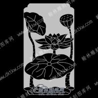 墓碑其它莲花荷叶莲蓬线雕图（MBQT-106)
