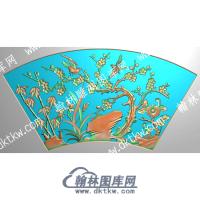 梅兰竹菊扇形精雕图（ZSZW-005）