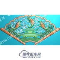 鱼跃龙门扇形精雕图（ZSDW-017）