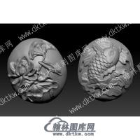 立体莲花鲤鱼圆雕图（YDZH-104）