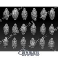 立体骑兽十八罗汉全圆雕图（YDLH-022）