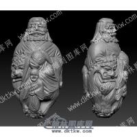 立体骑兽十八罗汉圆雕图（YDLH-004）