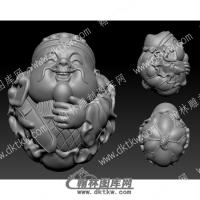 立体如意荷叶财神圆雕图（YDCS-002）