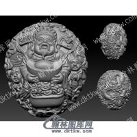 立体铃铛元宝童子龙财神圆雕图（YDCS-011）