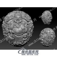 立体鱼童子龙财神圆雕图（YDCS-017）