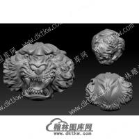 立体动物吓人虎圆雕图（YDDW-008）