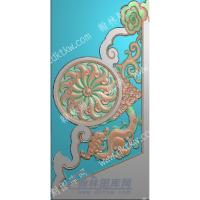 墓碑抱鼓祥云精雕图（MBBG-1154)