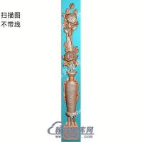 中式博古福花瓶扫描图（ZSBG-094）