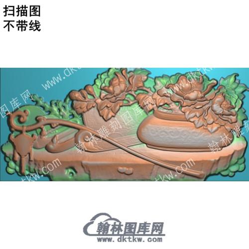 中式博古花瓶鞋扫描图（ZSBG-077）