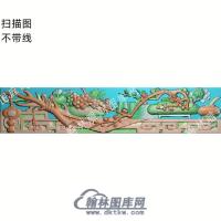 中式博古梅花葡萄白菜扫描图（ZSBG-064）