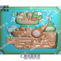 中式博古水果宝葫芦香炉扫描图（ZSBG-087）