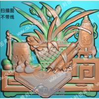 中式博古鞋画轴福扫描图（ZSBG-058）