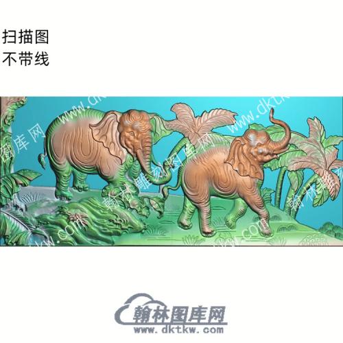 中式大象香蕉树扫描图（ZSDW-070）