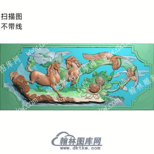 中式凤凰马牡丹扫描图（ZSDW-150）