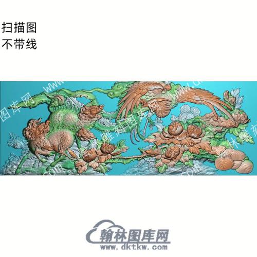 中式麒麟凤凰精雕图（ZSDW-063）