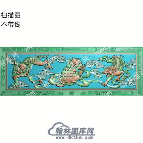中式三狮戏球精雕图（ZSDW-079）