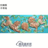 中式狮子戏球精雕图（ZSDW-068）
