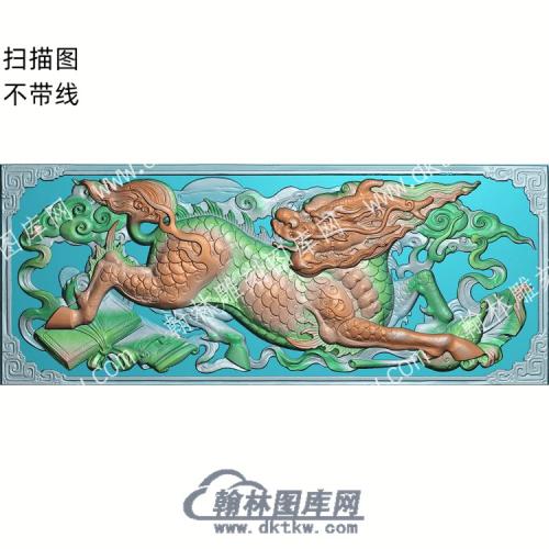 中式书麒麟葫芦精雕图（ZSDW-133）