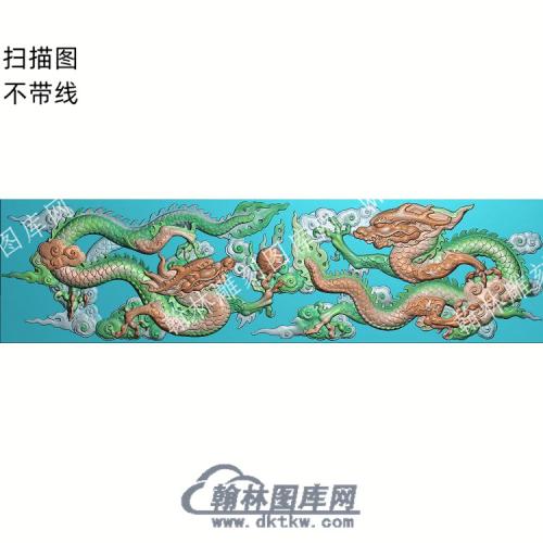 中式双龙戏珠精雕图（ZSDW-124）