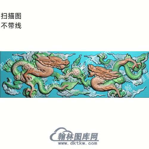 中式双龙戏珠精雕图（ZSDW-134）