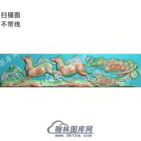 中式松柏马精雕图（ZSDW-080）