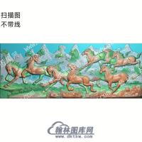 中式万马奔腾精雕图（ZSDW-094）