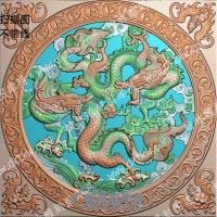 古建窗户蝙蝠双龙扫描图（HYCH-006）