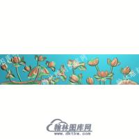 中式荷叶莲蓬莲花精雕图（ZSZW-069）