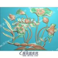 中式莲花荷叶莲蓬藕精雕图（ZSZW-018）