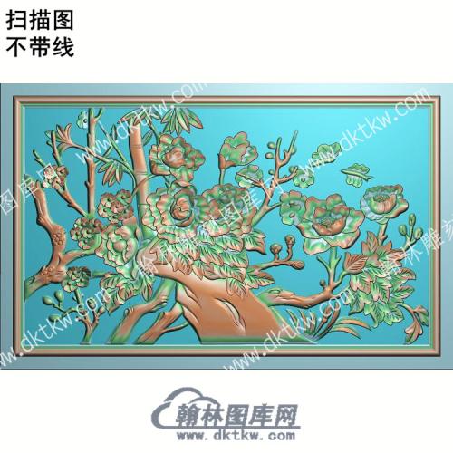 中式蝴蝶梅花竹子扫描图（ZSDW-289）