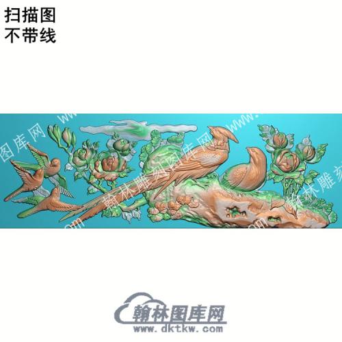 中式锦鸡牡丹花扫描图（ZSDW-189）