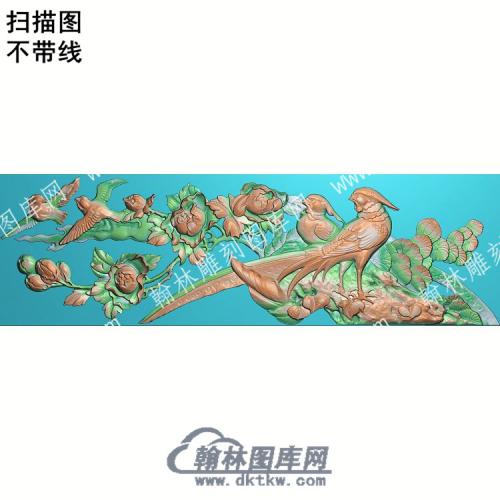 中式锦鸡鸟花扫描图（ZSDW-302）