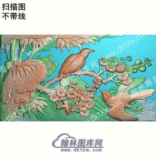 中式梅花鸟扫描图（ZSDW-231）