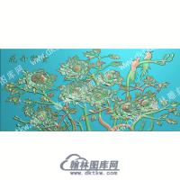 中式鸟花花开富贵精雕图（ZSDW-286）