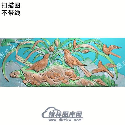 中式鸟花扫描图（ZSDW-214）