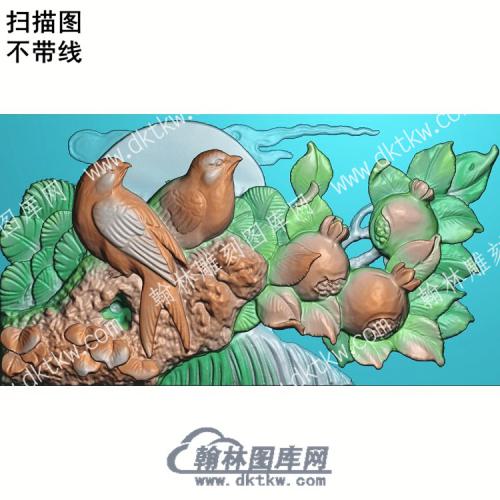 中式鸟石榴扫描图（ZSDW-179）