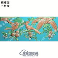 中式鸟石榴扫描图（ZSDW-220）