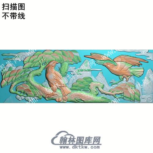 中式鸟松树扫描图（ZSDW-225）