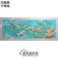 中式喜上眉梢梅花喜鹊扫描图（ZSDW-329）